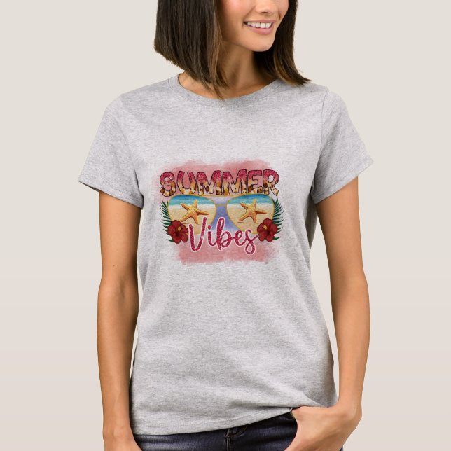 Summer Vibes T-shirt feminina | Hello Summer (Frente)