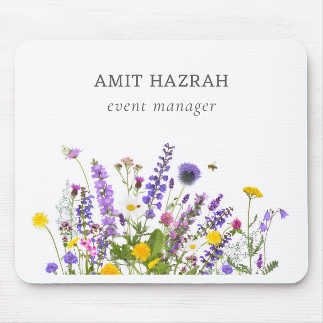 Summer Wildflower Field Nature mouse pad (Frente)