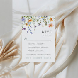 Summer Wildflower Garden Wedding RSVP Card