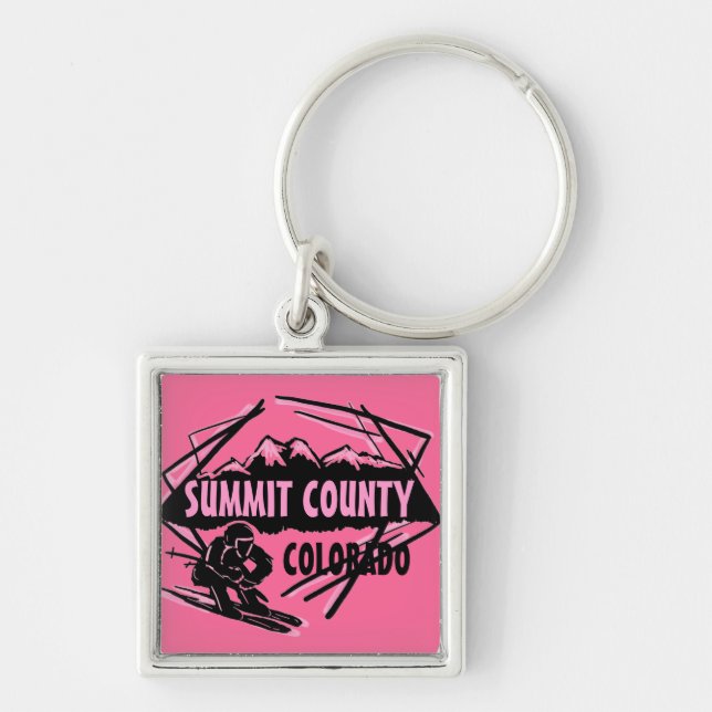 Summit County Pink ski Logo chaveiro (Frente)