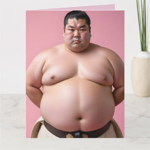 SUMO WRESTLER FUNNY BIRTHDAY BIG GREETING CARTÃO