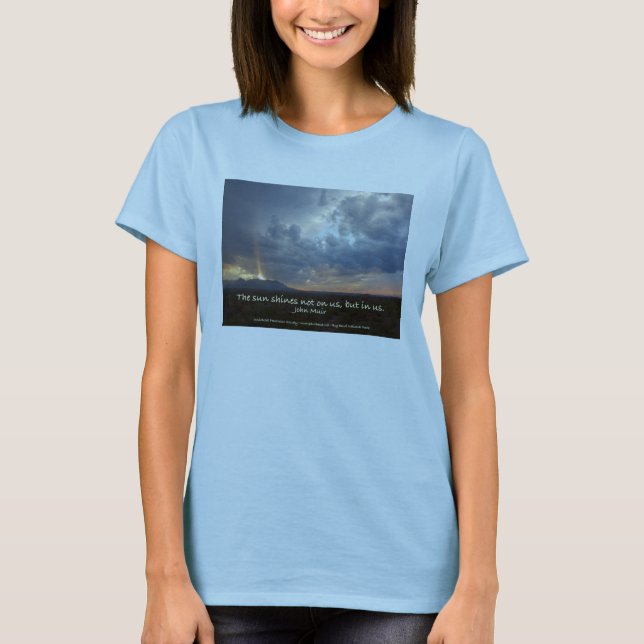 Sun brilha o t-shirt das mulheres de John Muir (Frente)