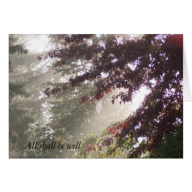 Sun, Cobweb, e cartão da árvore de ameixa (Frente Horizontal)