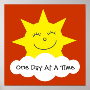 Sun de sorriso um dia em um poster da recuperaçã