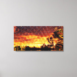 Sun Decor Sunset Fantasy Art Canvas
