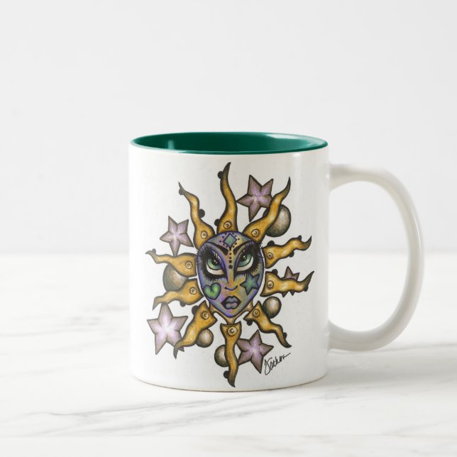 Sun e caneca de turquesa da menina da lua (Direita)