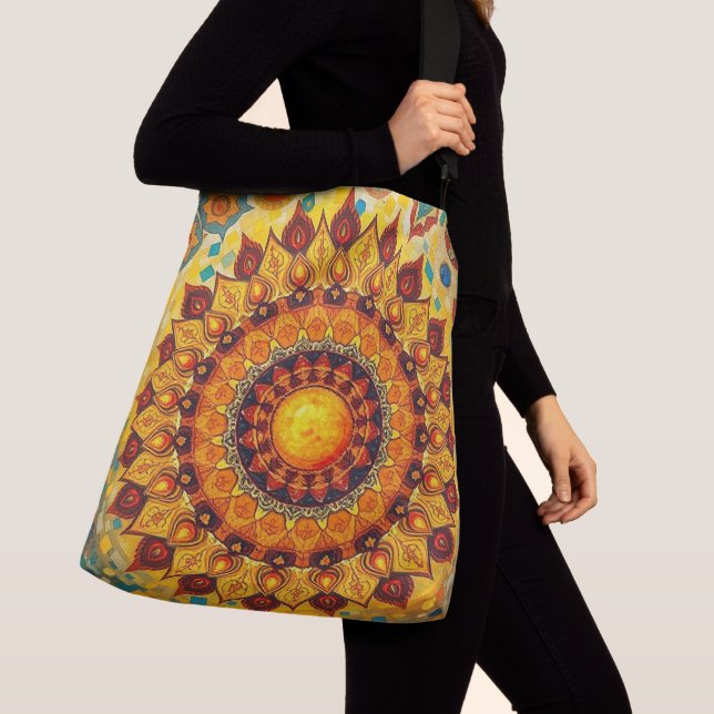 Sun Mandala - Saco de Corpo Cruzado, Saco de Tote (Close Up)