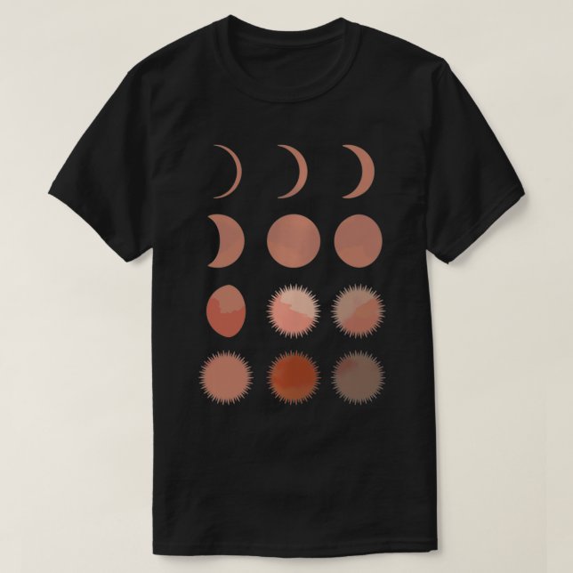 Sun Moon Phases Abstrato Bohemian Pullover (Frente do Design)