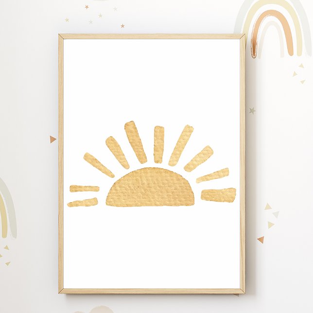 Sun Nursery Poster Boho Kids Room Decor (Criador carregado)