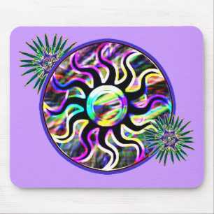 Sun psicadélico e lua Mousepad