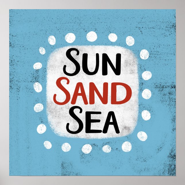 Sun Sand Sea Poster Wall Art (Frente)