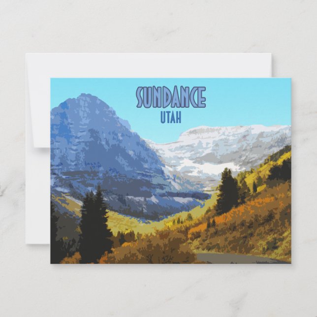 Sundance Utah Montanhas Vintage Flat Card (Frente)