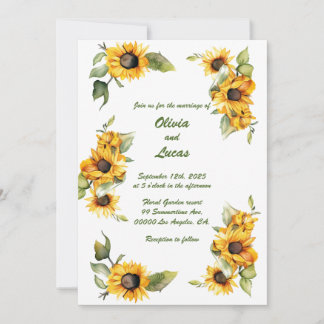 Sunflower Autumn: Convite Personalizado para Casam
