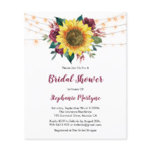 Sunflower Burgundy Lights Chá de panela de Orçamen