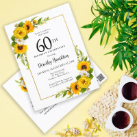Sunflower Daisy 60th Convite de aniversário