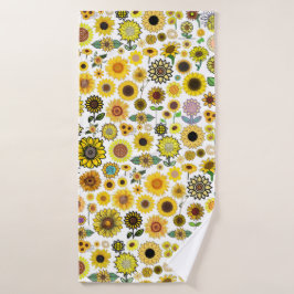 Sunflower Designer Beach Bath Toalha Rag Set