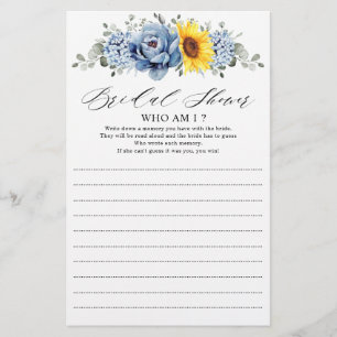 Sunflower Dusty Blue Slate Peony Quem Sou Eu Jogo