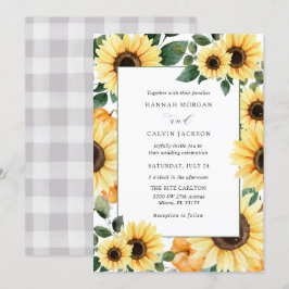 Sunflower e Pumpkins Convite para Casamento
