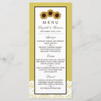 Sunflower e Vintage Lace Weding Menu