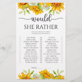 Sunflower Ela gostaria de jogar chá de panela na p