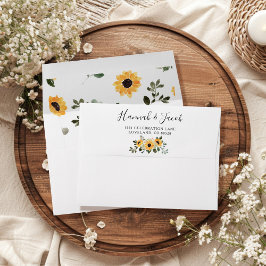 Sunflower Greenery Floral Wedding Endereço de Regr