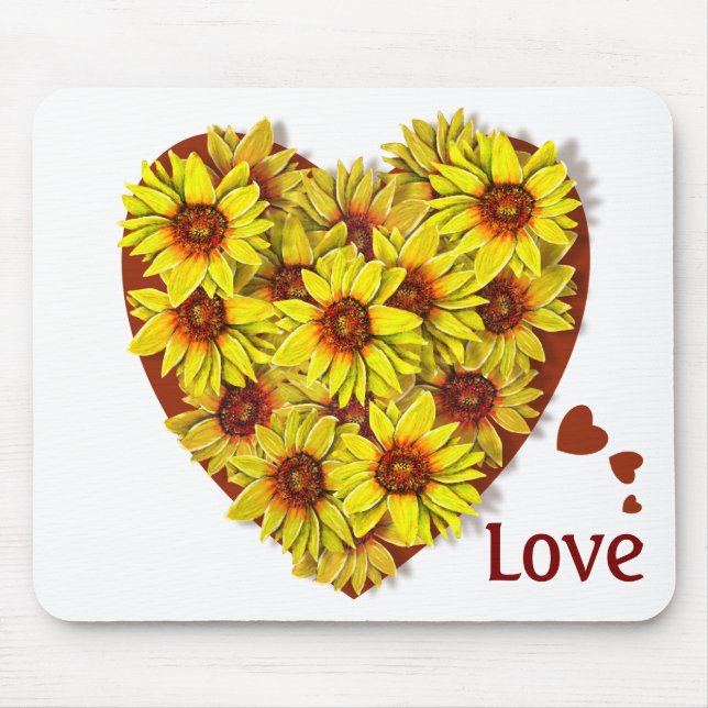 Sunflower Heart Mouse Pad (Frente)