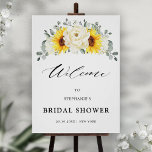 Sunflower Ivory Peony Chá de panela Welcome Poster<br><div class="desc">O elegante poster de boas-vindas do chá de panela floral moderno de meio-verão apresenta um buquê de hidrocoloração de girassol hydrangea & peonies em tons de rico amarelo, marfim, com folhas botânicas verdes e exuberantes e eucalipto. Por favor, encontre mais designs e variações na minha loja de "blisswedingpaperie". E fique...</div>