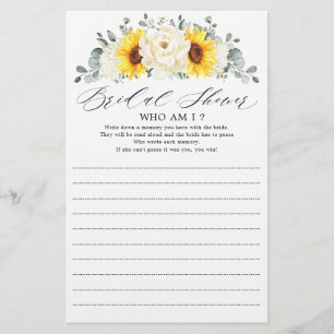 Sunflower Ivory Peony Floral Quem Sou Eu Jogo