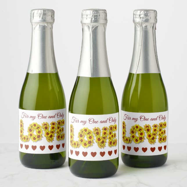 Sunflower Love Beverage Label Set (Garrafas)