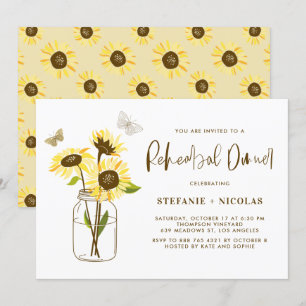 Sunflower Mason Jar - Janto de ensaio Convite