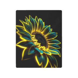 Sunflower Metal Print | Glowing Yellow Flower Wall