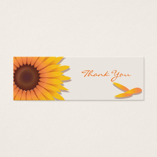 Sunflower Obrigado Cartão Personalizado (Frente)