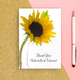 Sunflower on White Wedat Flat - Notas de agradecim