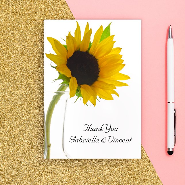 Sunflower on White Wedat Flat - Notas de agradecim (Criador carregado)