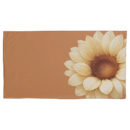 Sunflower Pillowcase in Terra Cotta