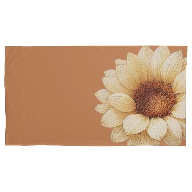 Sunflower Pillowcase in Terra Cotta (Frente)