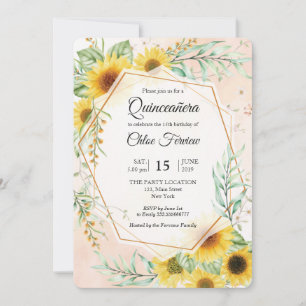 Sunflower Quinceañera convite