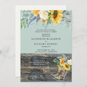 Sunflower Redneck Wood Boots Lights Convite