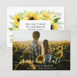 Sunflower Save The Dates with Cartão com fotos