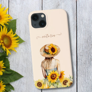 Sunflower Watercolor Floral Bohi Art Script Name