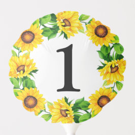 Sunflower Wreath Baby Girl Número Personalizado de