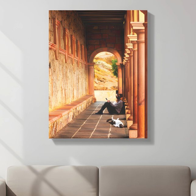 Sunlit Archway – Serene Mediterranean Canvas (Criador carregado)