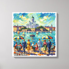 Sunlit Helsinki Waterfront Elegance Canvas