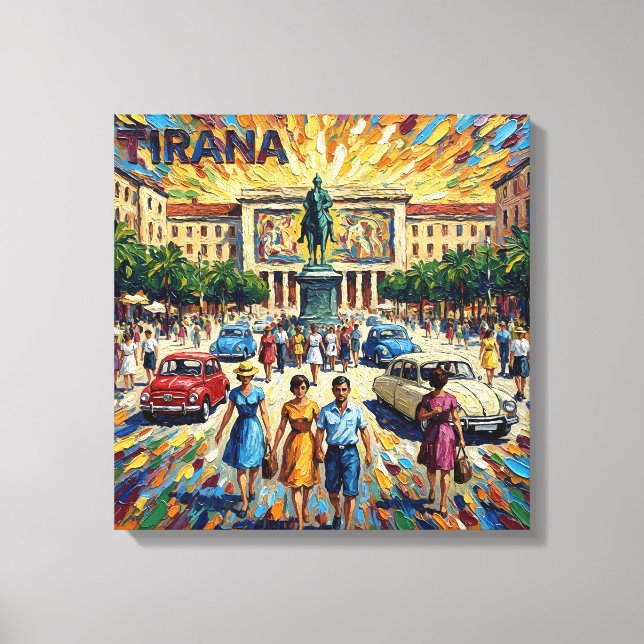 Sunlit Tirana Square Elegance Canvas Art (Frente)