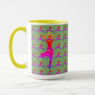 Sunny Fun Yoga Design' Caneca de Café Combo / Xíca
