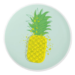 Sunny Pineapple Modern Graphic Art Yellow Green 