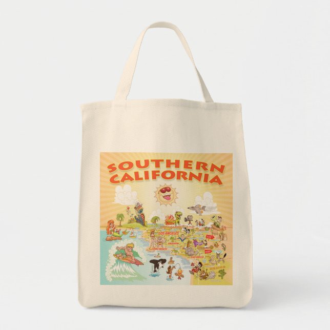 Sunny Southern California Cartoon Bolsa (Frente)