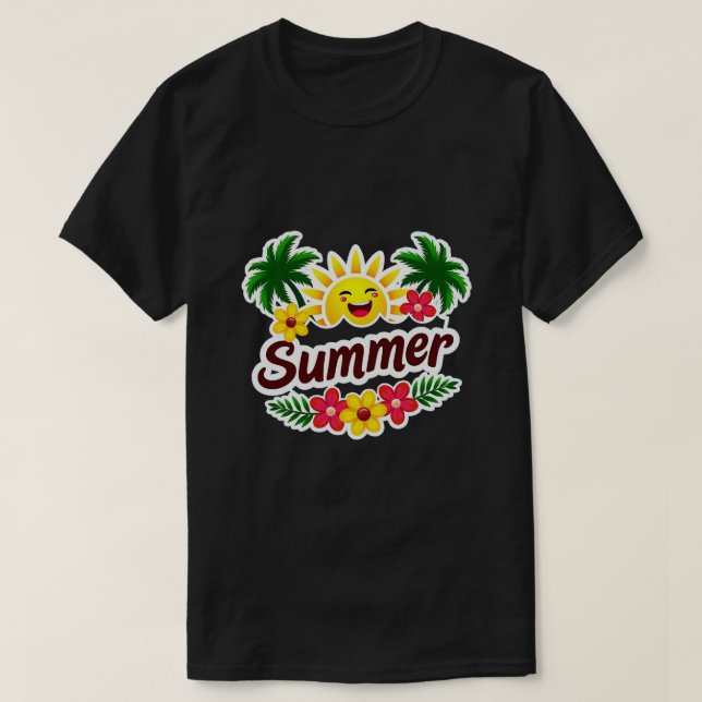 Sunny Vibes Summer T-Shirt (Frente do Design)