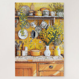 Sunny Yellow Kitchen Quebra-cabeça