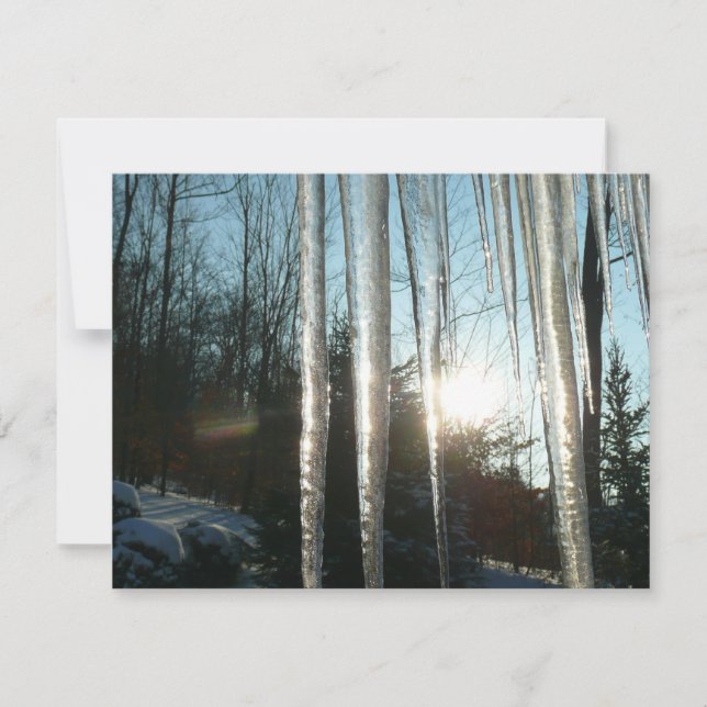 Sunrise Através De Ícicletas Winter Nature Fotogra (Frente)